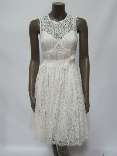 Tracy Reese Womens Nougat Classic Lace Frock White Dress $408 New
