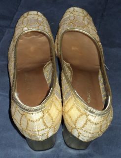 Leon Unatin Las Vegas Gold Vintage Sheer Heels 9 5 B