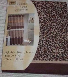 NIP Leopard Print Fabric Shower Curtain 