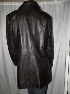Oscar Leopold Womens XL Brown Leather Medium Length Jacket Gorgeous
