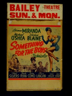 Something for The Boys 1944 11x22 Window Card Carmen Miranda Comedy