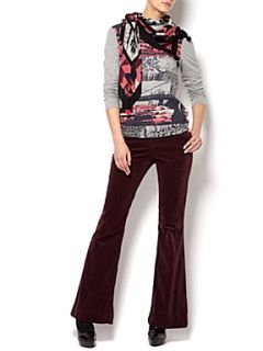 Oui Baby cord mid rise jeggings Aubergine   