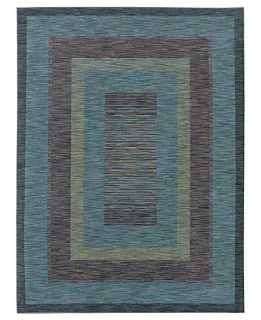 Area Rug, American Abstracts Collection 21400 Monza Blue 79 x 103