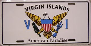 Aluminum National US Virgin Islands License Plate New