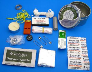 Lifeline First Aid Ultimate Survival Can Supplies Guide Fish Hooks
