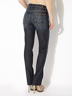 7 For All Mankind High waist straight leg jeans in New York Dark Denim Mid Wash   