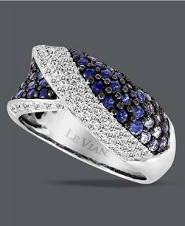 Le Vian 14k White Gold Ring, Sapphire (1 1/5 ct. t.w.) and Diamond (1