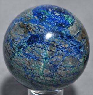 Unique Azurite Malachite and Limestone Natural Crystal Sphere