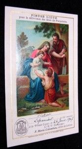 The Saint Family The Holy Ligue Official Card Gold Print 1900s