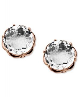 Town & Country Sterling Silver and 14k Rose Gold Earrings, White