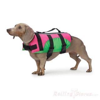 Dog Life Jacket Preserver Vest Safety Pink Green XL