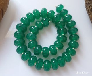 Lina Khan Lampwork Beads Jade Green 37MINI