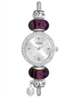 Caravelle by Bulova Watch, Womens Charm Silver Tone Bangle Bracelet