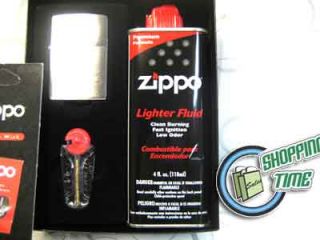 Zippo Gift Set Fluid Lighter Flints Flint Wick Wicks Brushed Finish