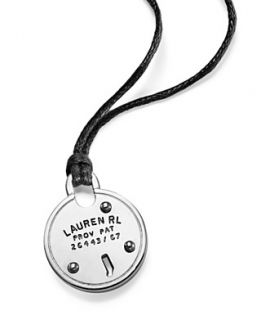 Lauren Ralph Lauren Necklace, Silver Tone Cord Lock Pendant