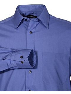 Double TWO Classic plain long sleeve shirt Dark Blue   