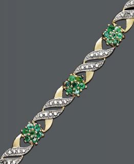 Victoria Townsend 18k Gold Over Sterling Silver Bracelet, Emerald (1 1
