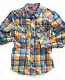 Epic Threads Kids Shirt, Boys Double Pocket Plaid Shirt