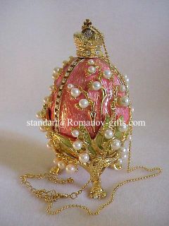 Lily of The Valley Egg 2 Pendants Russian Imperial