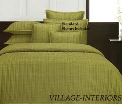 Contemporary Lime Green Hotel Broadway Queen Quilt Set