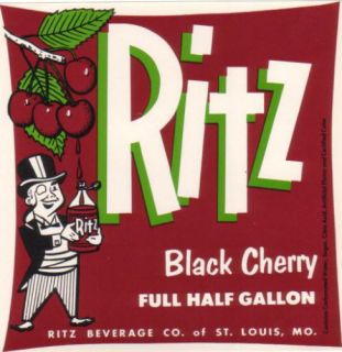 Ritz Black Cherry Soda Crate Label St Louis MO