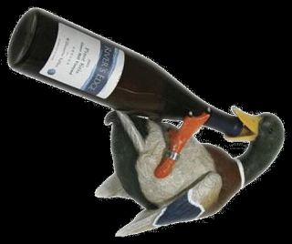Duck Wine Liquor Bottle Holder Hand Painted New