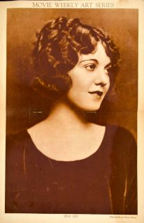 1922 Rotogravure Portrait Lila Lee Movie Weekly Art Series Actress