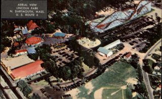 North Dartmouth MA Lincoln Amusement Park Aerial View Old Postcard