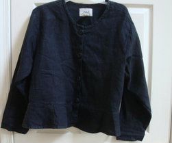 Flax Jeanne Engelhart Cracker Jacket Desoleil Collection Black Linen