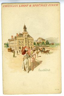 Advertising Lindt Chocolate Switzerland 1900 Postcard