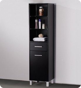 Espresso Bathroom Linen Cabinet w 3 Open Shelves FST1004ES