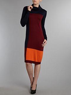 Linea Roll neck colour block dress Multi Coloured   