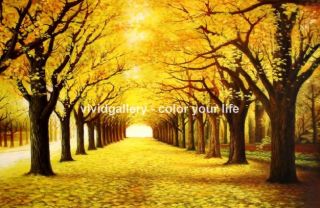 Hand Painted Canvas Oil Painting 36x24 Landscape Golden Autumn