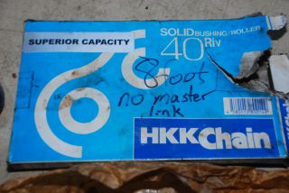 HKK Chain 40 Riv Chain Solid Bushing/Roller 8 NO MASTER LINK INV8009