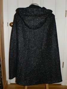 von Furstenberg Black White Lizabeth Wool Cape Jacket Coat $698 NWT M
