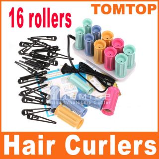 Curlers Rollers Perm Set Ceramic Heater 16 Rollers 24 Hairpins