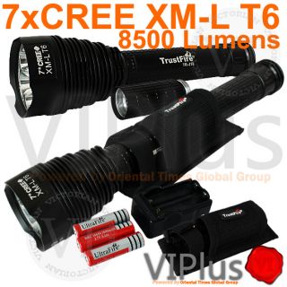 8500 Lumens 7x Creee XM L T6 LED Flashlight Torch Charger Rechargable