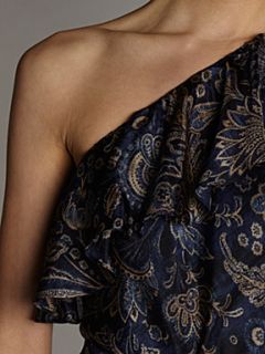 Lauren by Ralph Lauren Kia silk assymetrical dress Indigo   