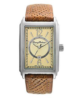 Tommy Bahama Watch, Mens Swiss Honey Brown Woven Croc Leather Strap