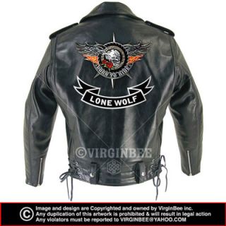 Lone Wolf Biker Jacket Vest Lower Rocker Large Patch