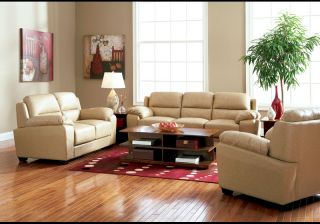 Rich Taupe Finish Bonded Leather Living Room Chair