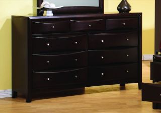 Bedroom Dresser Cappuccino Finish Wood Bed Room Chest