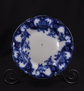 Pottery Flow Blue Plate 9 Lois 1878 1894 Embossed Dark Color