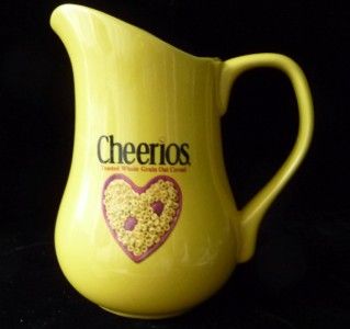 General Mills Cheerios Ceramic Yellow Pitcher 32 Oz