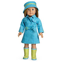 American Girl Doll Clothing Raincoat Boot Hat Charm New