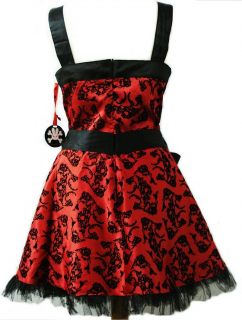 New Hell Bunny Red Tattoo Mini Dress Emo Goth 8 16