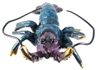 Gorgeous Mottled Blue Purple Spiny Lobster Statue