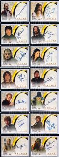 Lord of The Rings Topps Ultimate Autograph Collection