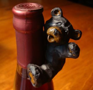 Wine Bottle Neck Hugger Rack Holder Log Cabin Lodge Home Decor