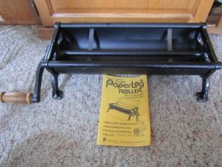 Vintage Bench Model Fireplace Newspaper Paper Log Roller